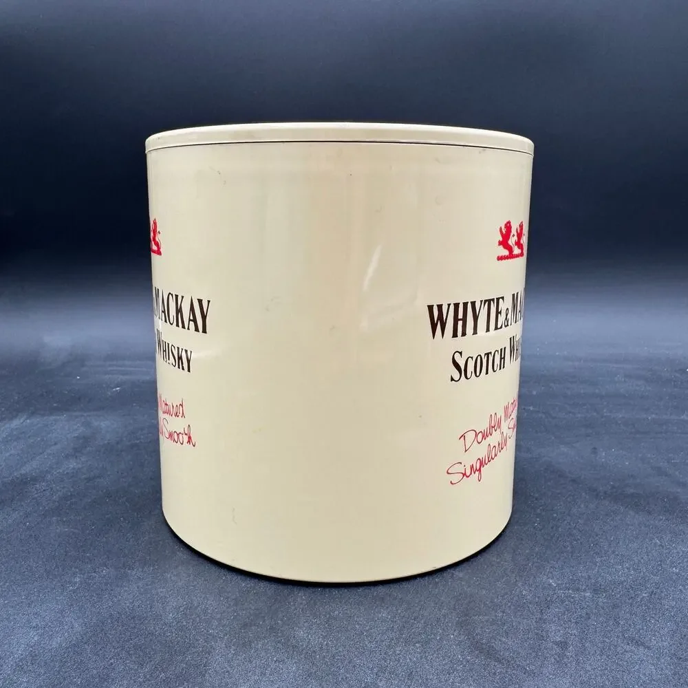 Vintage Ice Bucket, Whyte & Mackay Scotch Whisky, Mid Century Modern 7.25